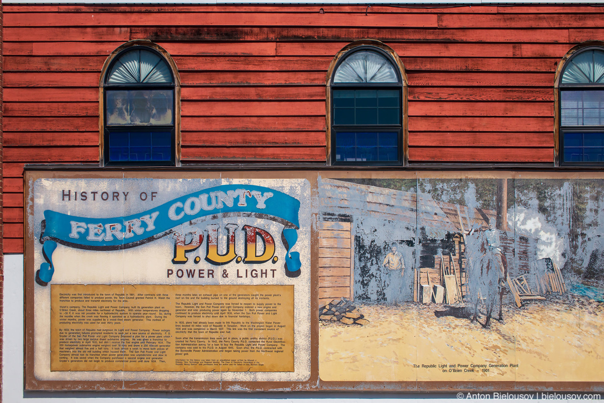 Ferry County Power and Light mural — Republic, WA