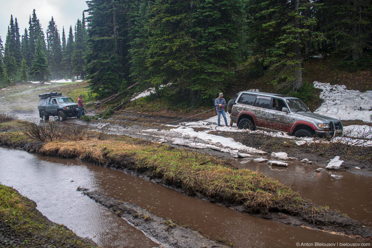 Whipsaw Trail Land Cruiser stuck in ice