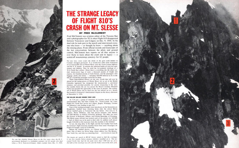 THE STRANGE LEGACY OF FLIGHT 810’S CRASH ON MT. SLESSE FRED MCCLEMENTJULY 14 1962