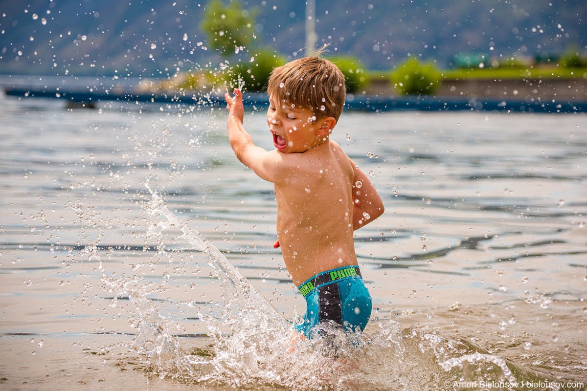 Splashing in Okanagan Lake