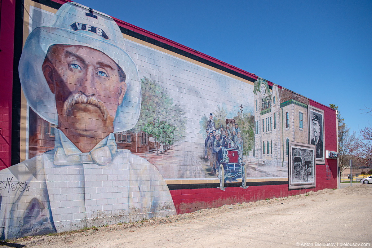 Firefighter brigade Mural, Vernon, BC