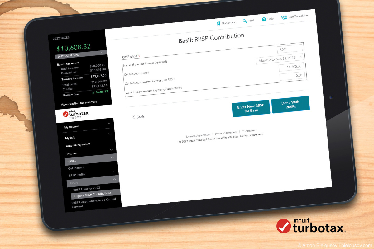 TurboTax RRSP Contributions