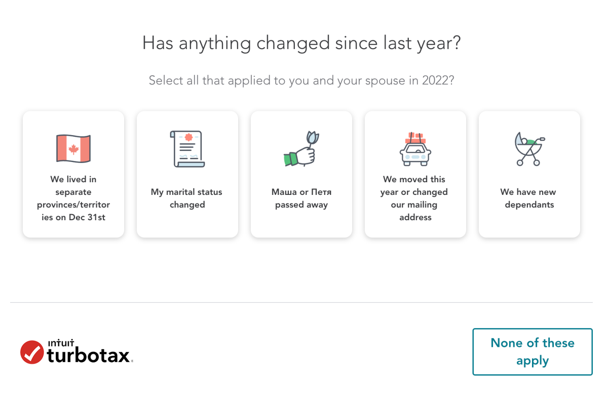 TurboTax annual changes