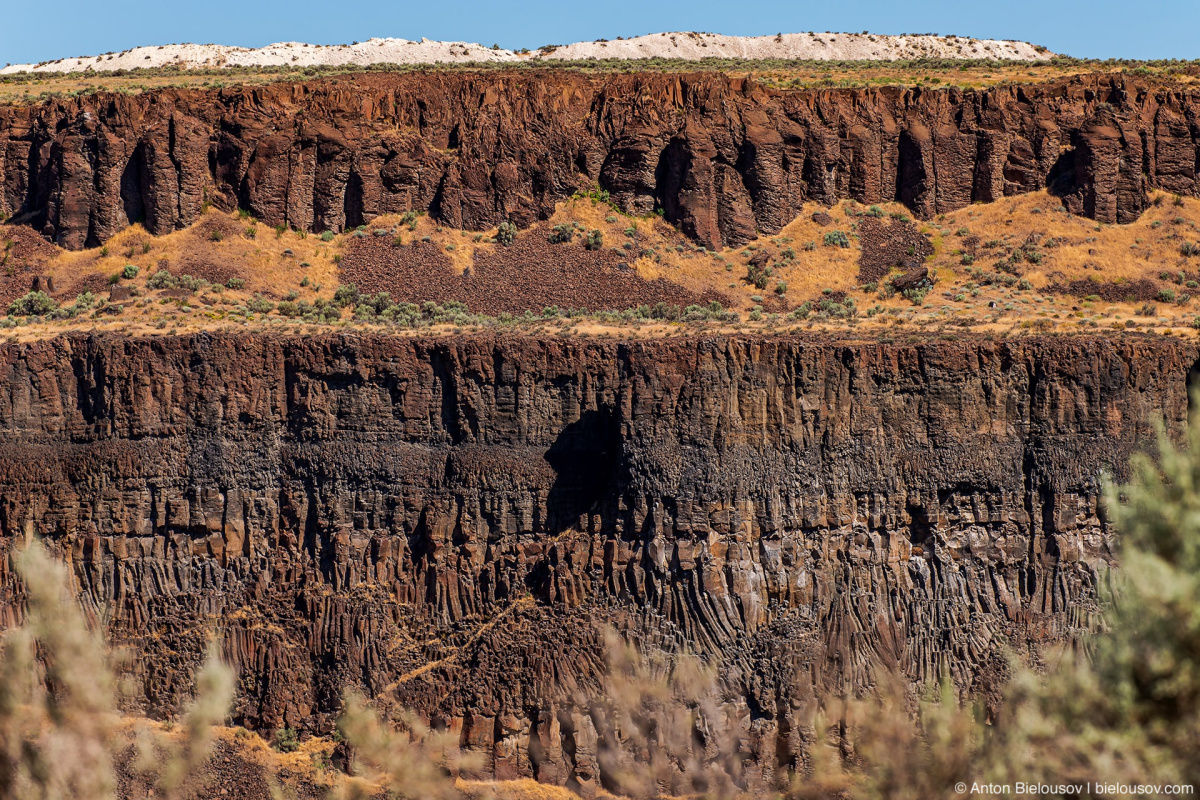 Frenchman Coulee basalt column layers