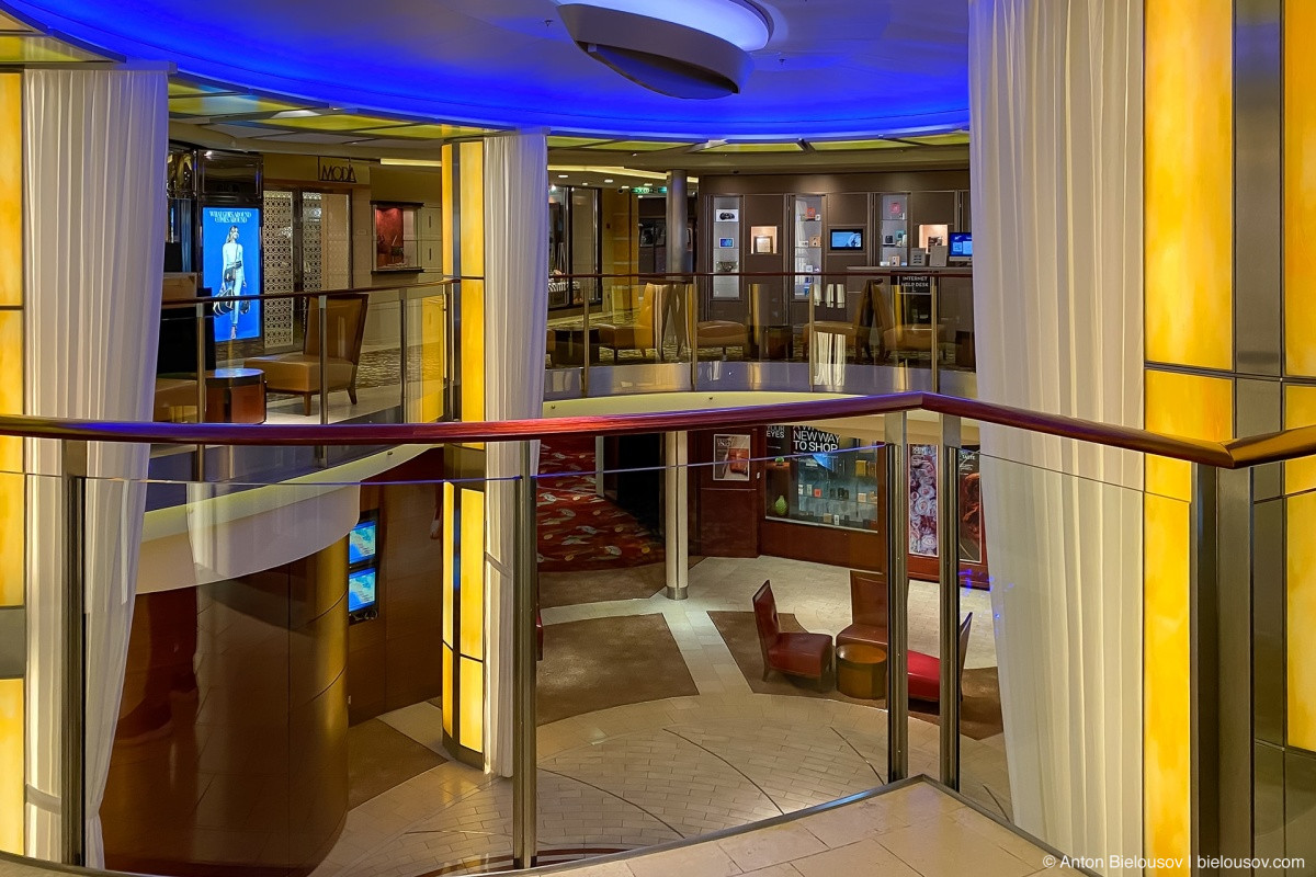 Celebrity Eclipse cruise liner shops in grand foyer