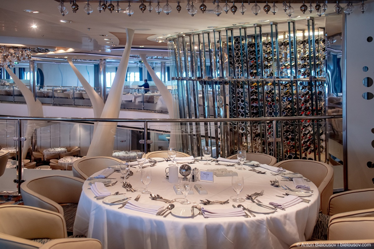 Celebrity Eclipse Moonlight Sonata restaurant wine tower