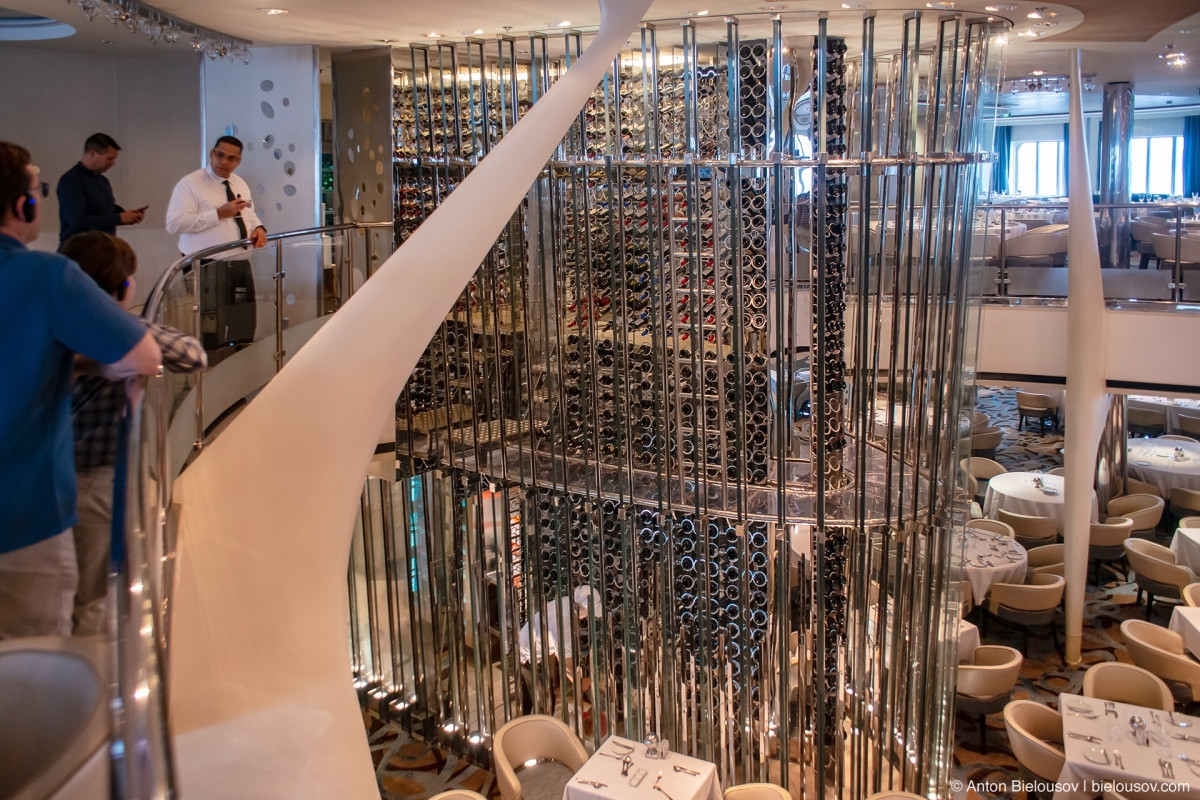 Celebrity Eclipse Moonlight Sonata restaurant wine tower