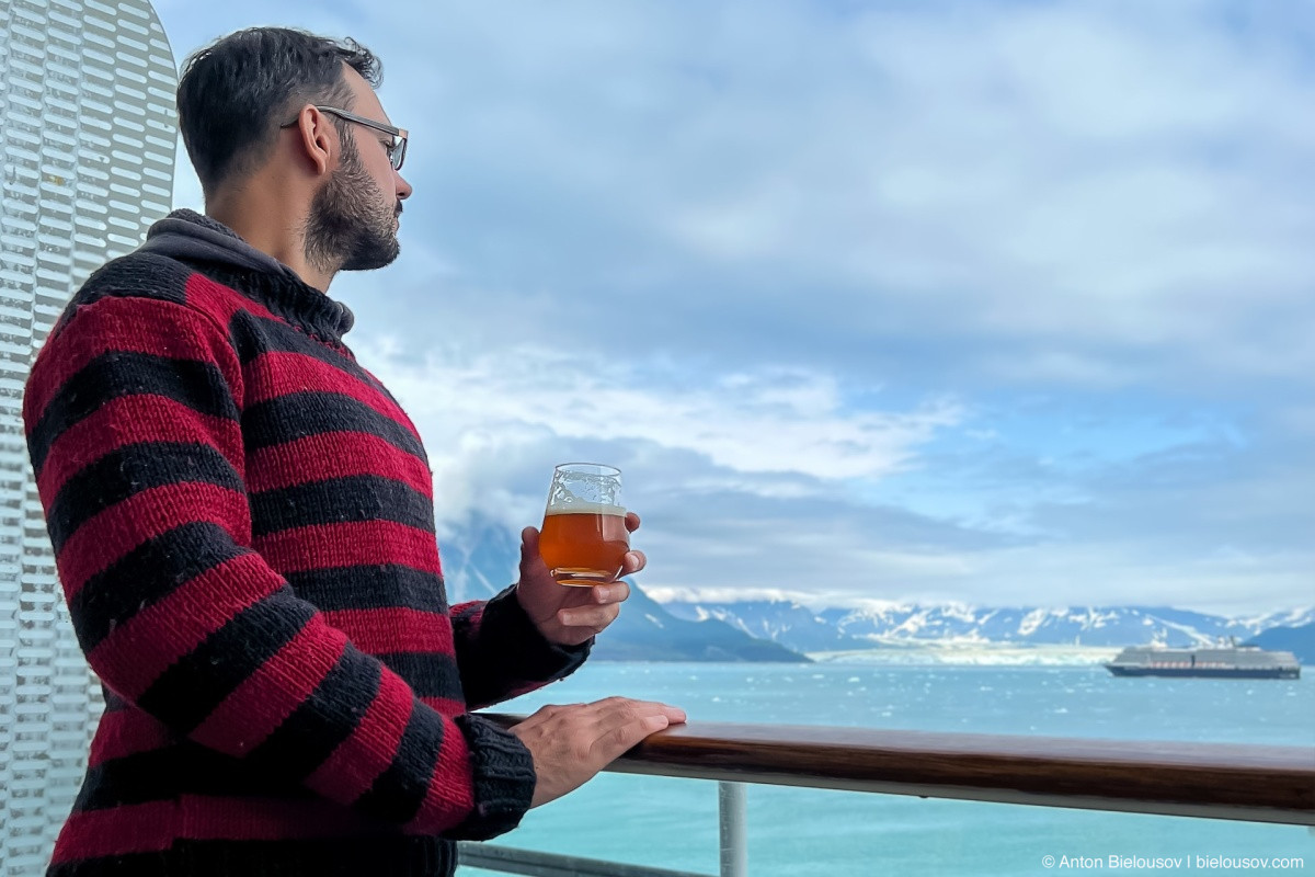 Celebrity Eclipse veranda stateroom, Hubbard glacier, AK