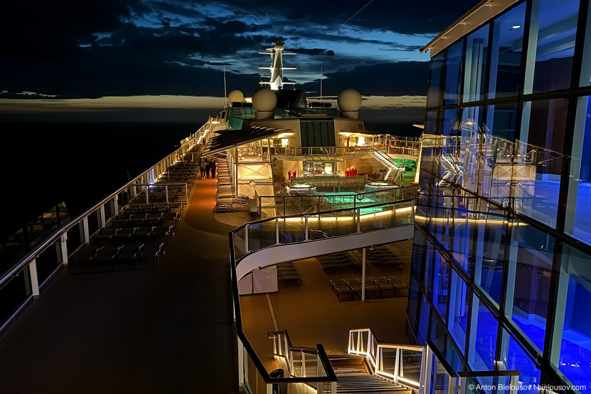 Celebrity Eclipse top deck at night