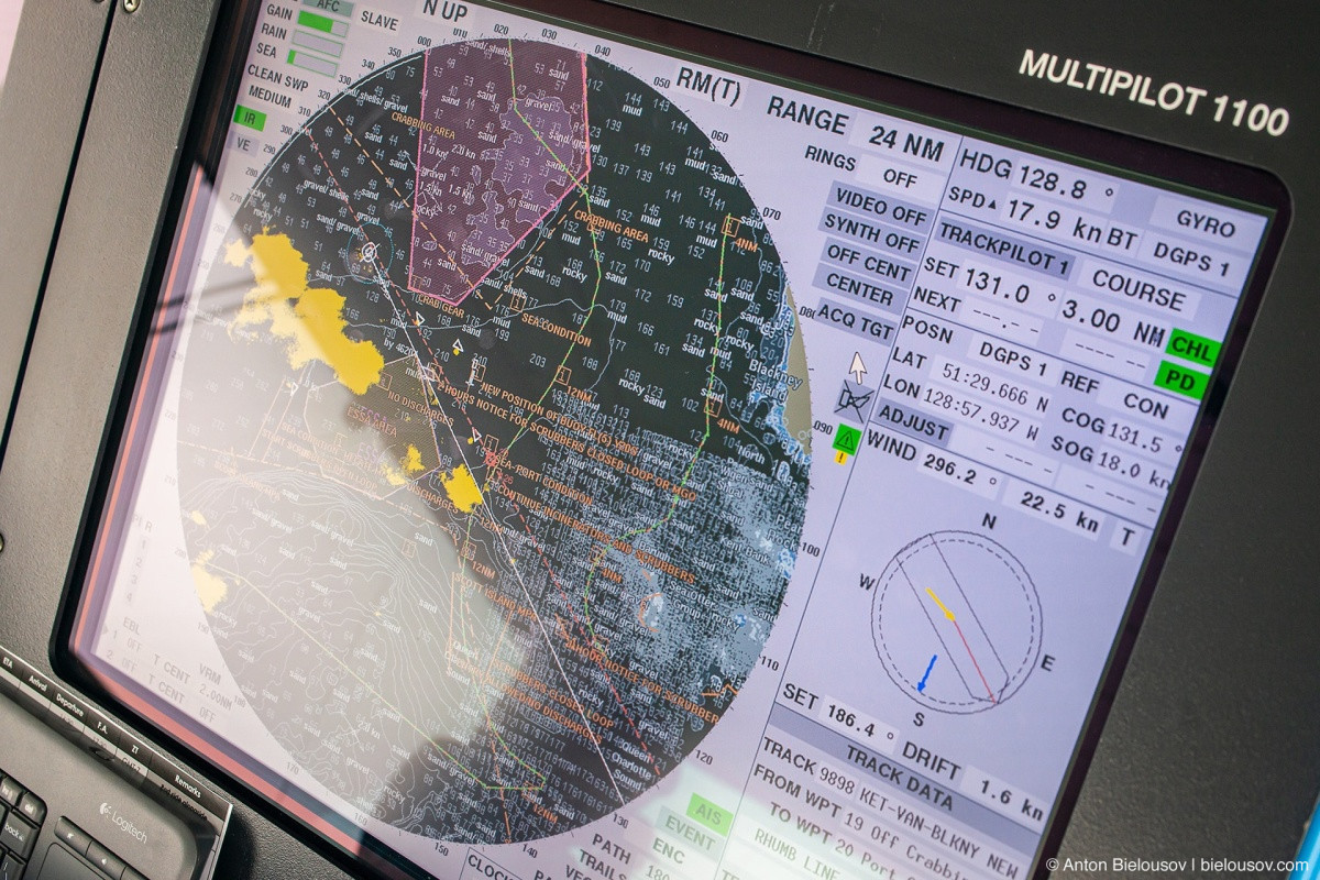 Celebrity Eclipse cruise liner bridge navigation screen