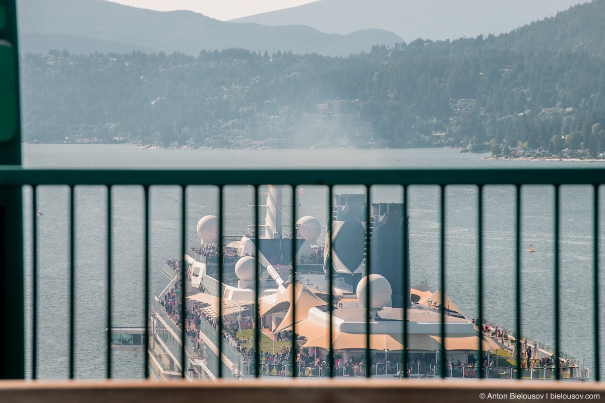 Celebrity Eclipse cruise ship leaving Vancouver, BC