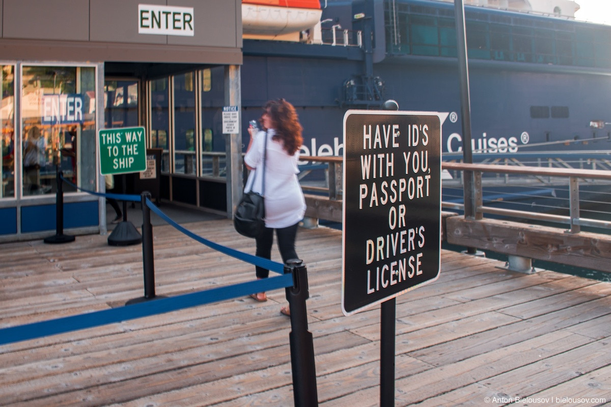 Cruise ship boarding ID notice (Juneau, AK)