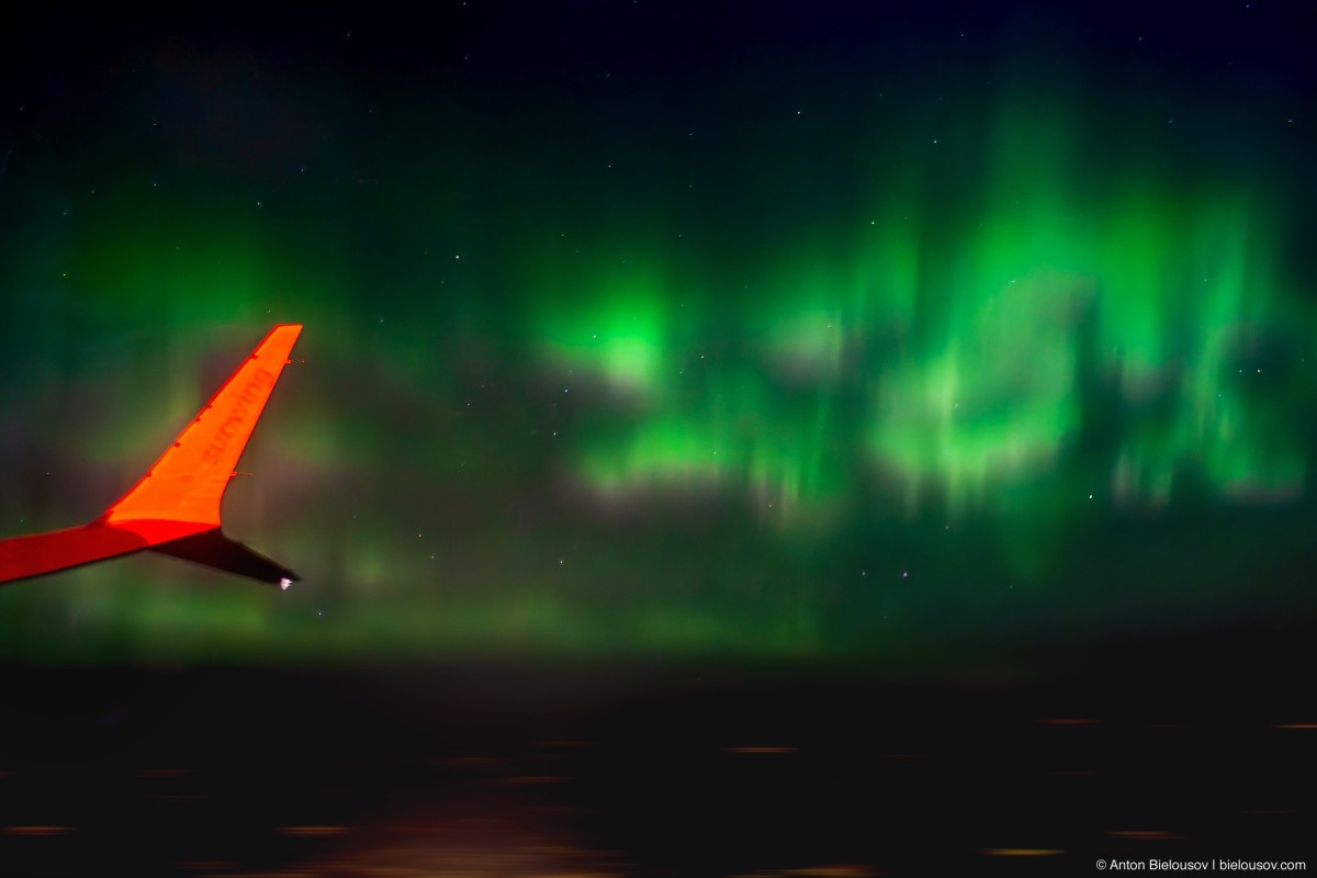 Aurora Borealis from airplane